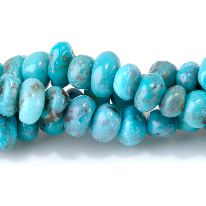 Hubei Turquoise 5-6mm Blue Pebble Beads - 15-16 Inch