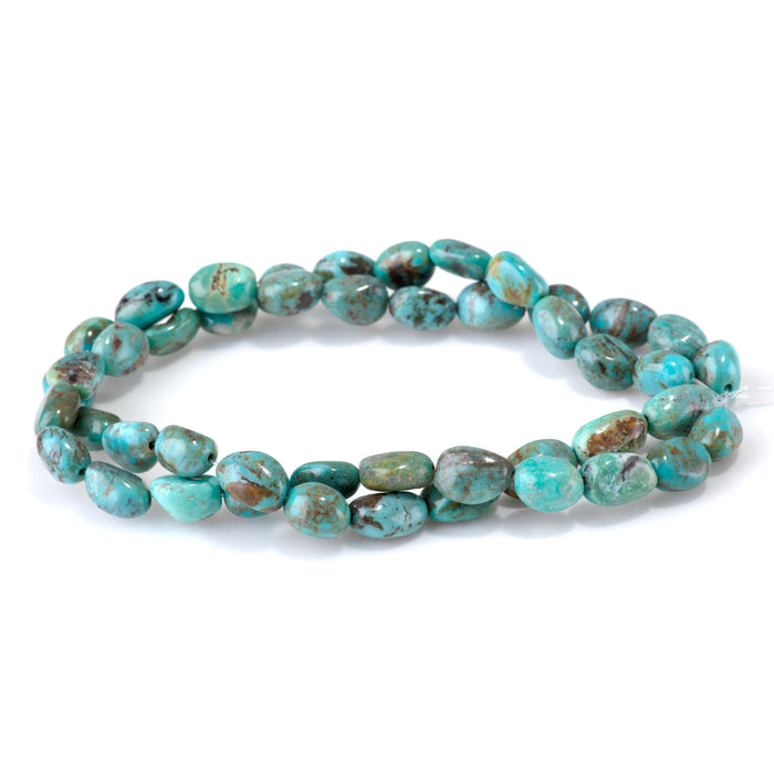 Hubei Turquoise 5-7x7-9mm Pebble Beads - 15-16 Inch - 68402