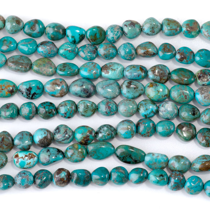 Hubei Turquoise 5-7x7-9mm Pebble Beads - 15-16 Inch - 68402