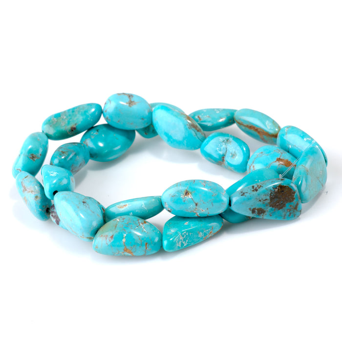 Hubei Turquoise 9-12x12-18mm Nugget Beads - 15-16 Inch - 68403
