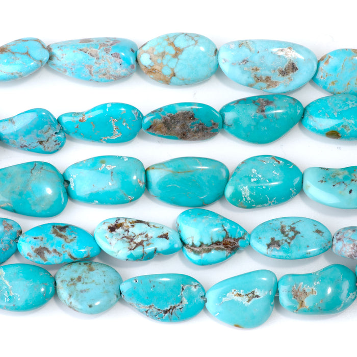 Hubei Turquoise 9-12x12-18mm Nugget Beads - 15-16 Inch - 68403