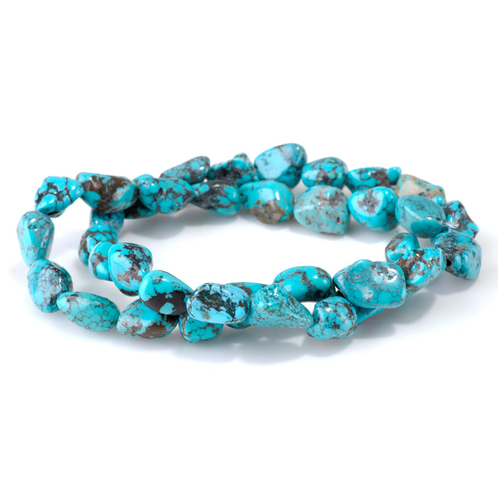 Hubei Turquoise 7-11x11-15mm Nugget Beads - 15-16 Inch - 68405