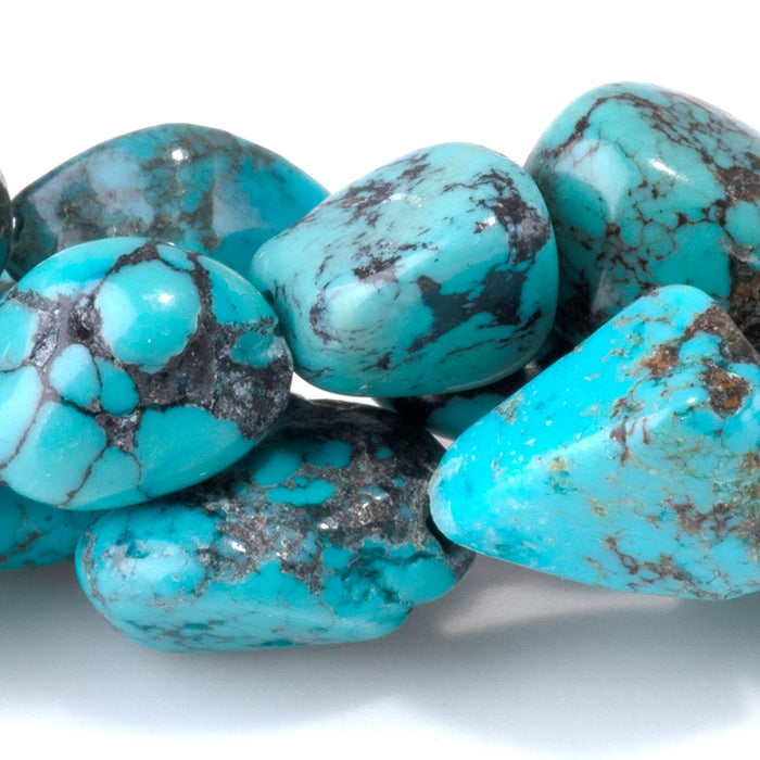 Hubei Turquoise 7-11x11-15mm Nugget Beads - 15-16 Inch - 68405