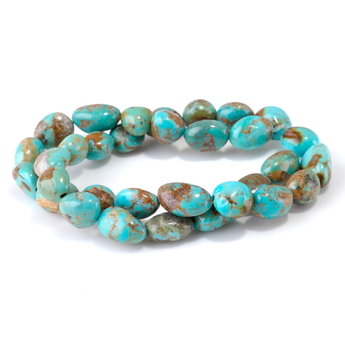 Hubei Turquoise 9-11x9-16mm Nugget Beads - 15-16 Inch - 68406