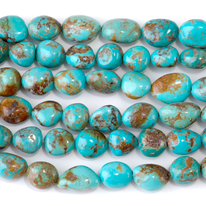 Hubei Turquoise 9-11x9-16mm Nugget Beads - 15-16 Inch - 68406