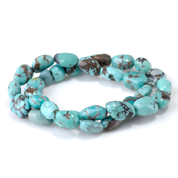 Hubei Turquoise 9-11x13-19mm Nugget Beads - 15-16 Inch - 68407