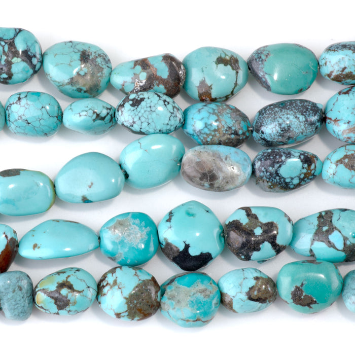 Hubei Turquoise 9-11x13-19mm Nugget Beads - 15-16 Inch - 68407