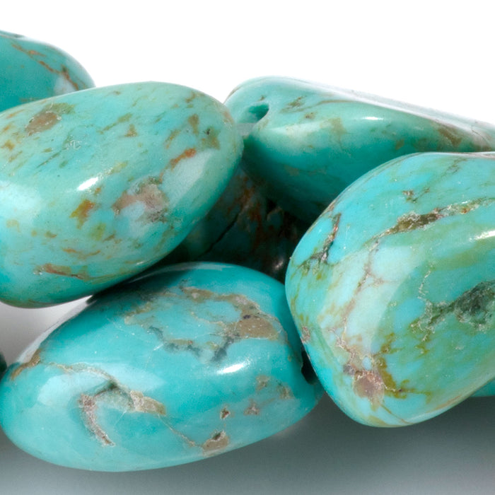 Hubei Turquoise 10-13x12-19mm Green Nugget Beads - 15-16 Inch - 68408