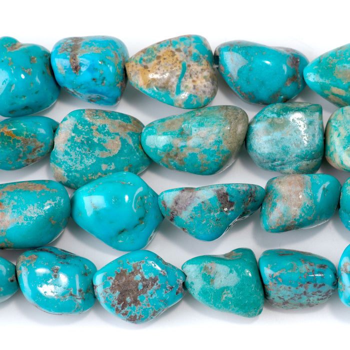 Hubei Turquoise 10-15x16-22mm Blue Nugget Beads - 15-16 Inch - 68414
