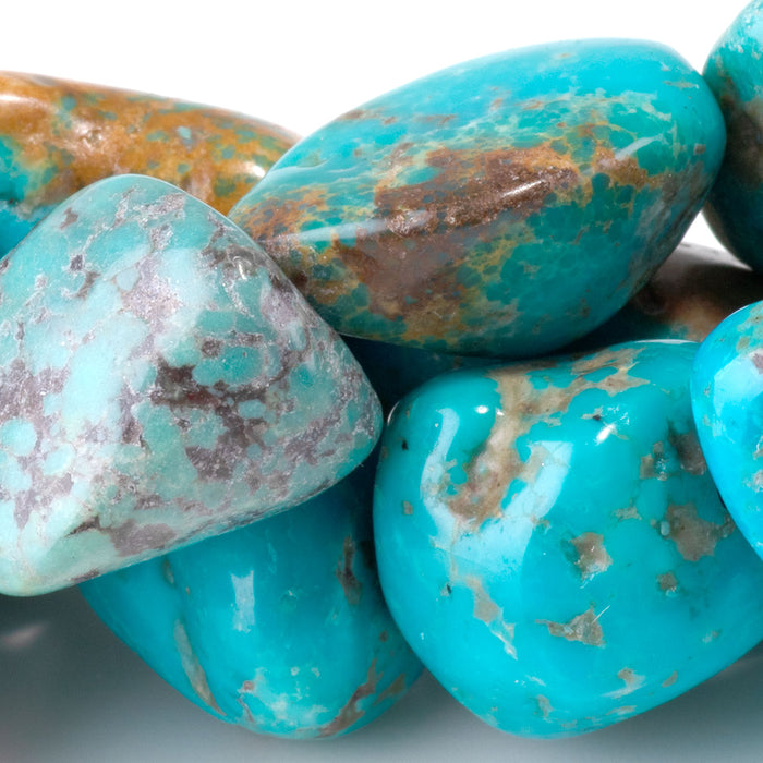 Hubei Turquoise 10-15x16-22mm Blue Nugget Beads - 15-16 Inch - 68414