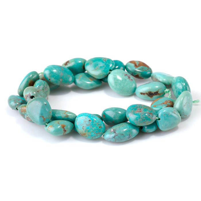 Hubei Turquoise 10-12x13-16mm Green Nugget Beads - 15-16 Inch - 68416