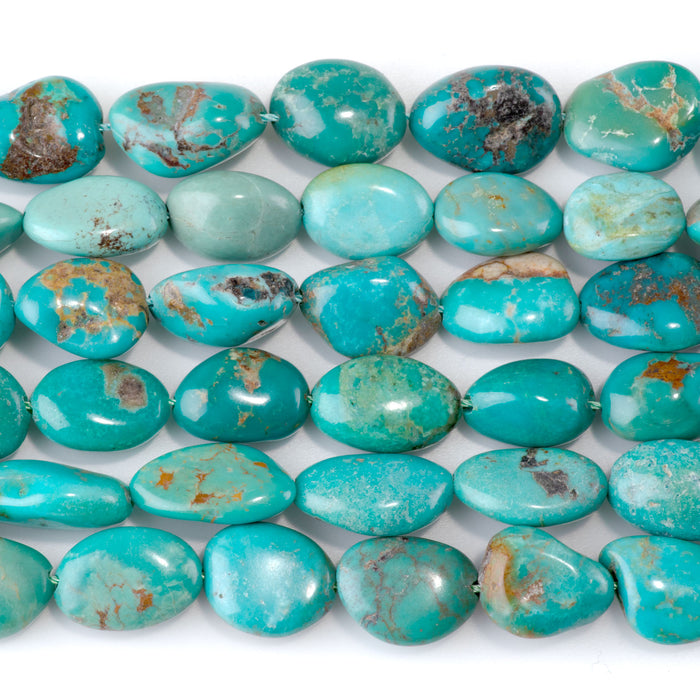 Hubei Turquoise 10-12x13-16mm Green Nugget Beads - 15-16 Inch - 68416