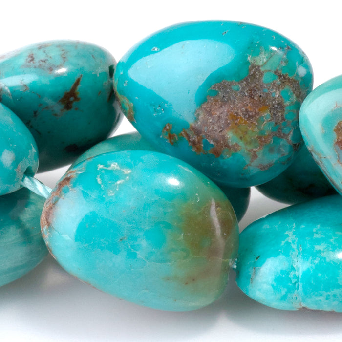 Hubei Turquoise 10-12x13-16mm Green Nugget Beads - 15-16 Inch - 68416