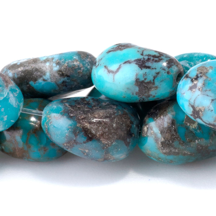 Hubei Turquoise 8-10x8-12mm Blue Nugget Beads - 15-16 Inch - 68431