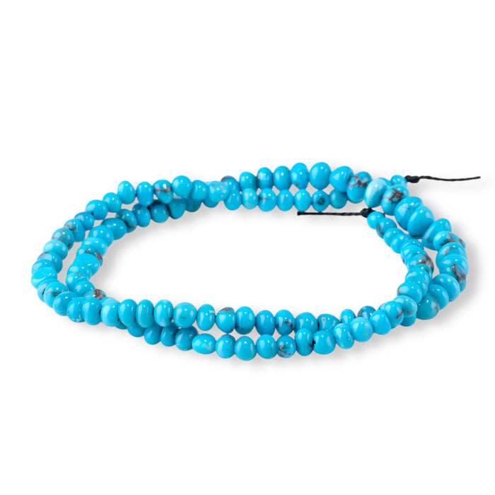 Egyptian Turquoise 2x4-4x7mm Graduated Side Drill Nugget - 15-16 Inch