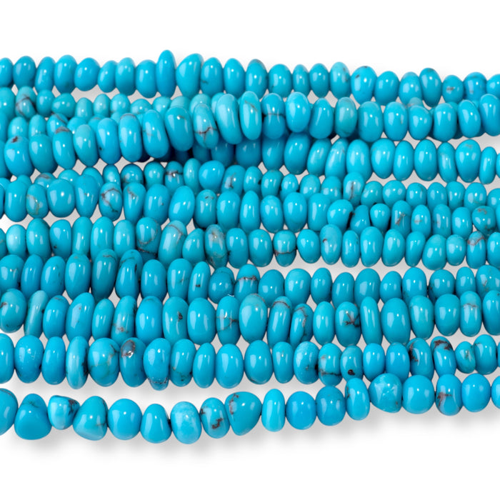 Egyptian Turquoise 2x4-4x7mm Graduated Side Drill Nugget - 15-16 Inch