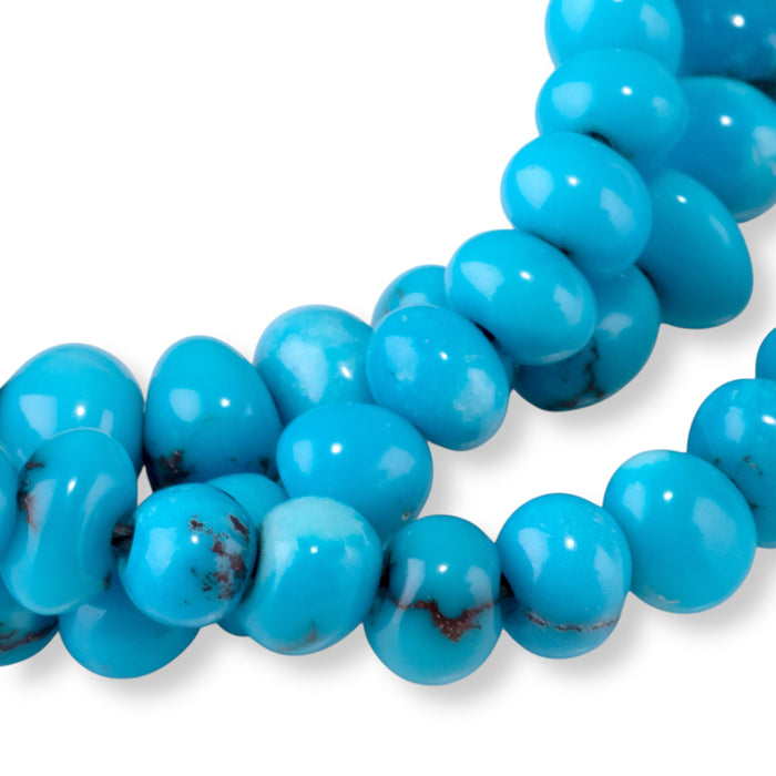 Egyptian Turquoise 2x4-4x7mm Graduated Side Drill Nugget - 15-16 Inch