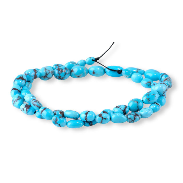 Egyptian Turquoise 3x4-8x10mm Light Blue Graduated Free Form Oval - 15-16 Inch