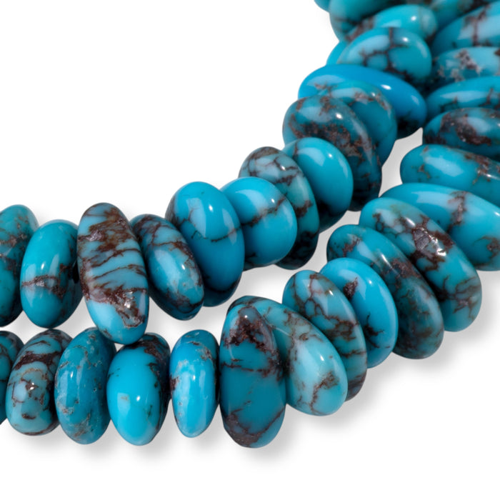 Egyptian Turquoise 3x5-5x9mm Graduated Side Drill Nugget - 15-16 Inch