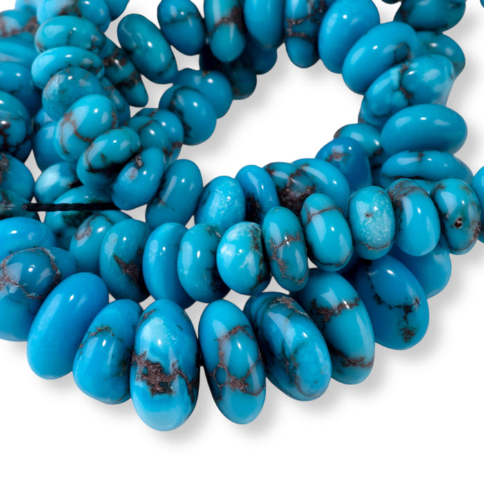 Egyptian Turquoise 4x5-5x10mm Graduated Side Drill Nugget - 15-16 Inch