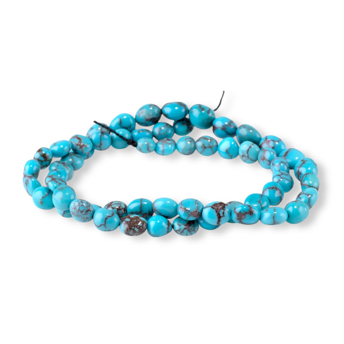 Egyptian Turquoise 4x5-7x10mm Graduated Free Form Oval - 15-16 Inch
