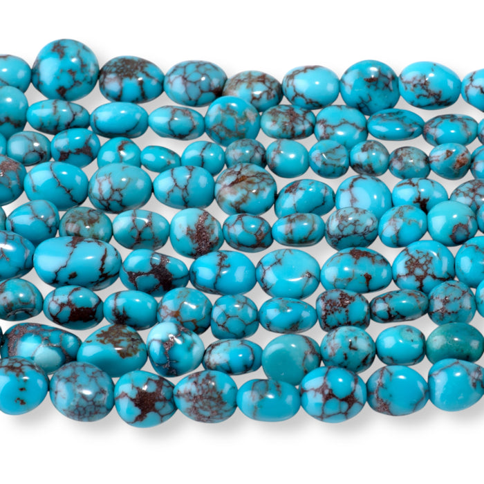 Egyptian Turquoise 4x5-7x10mm Graduated Free Form Oval - 15-16 Inch
