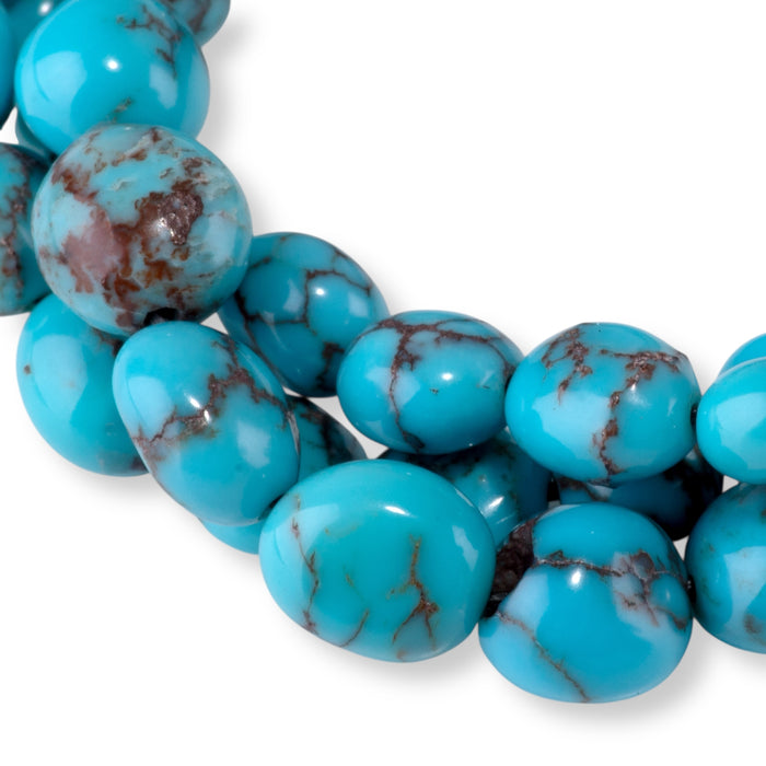 Egyptian Turquoise 4x5-7x10mm Graduated Free Form Oval - 15-16 Inch