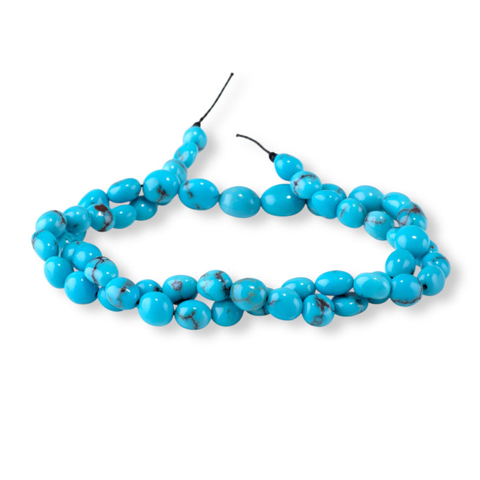 Egyptian Turquoise 5x7-7x9mm Graduated Free Form Oval - 15-16 Inch