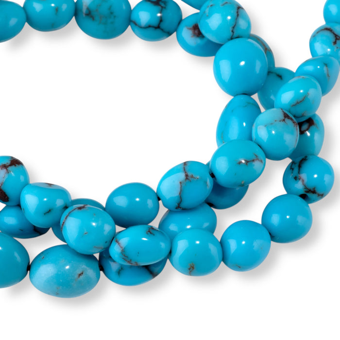 Egyptian Turquoise 5x7-7x9mm Graduated Free Form Oval - 15-16 Inch