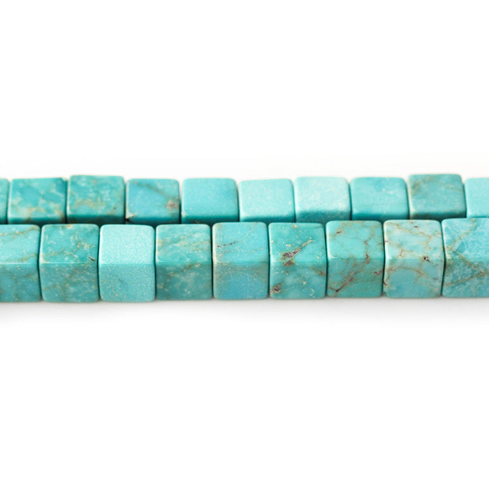 Hubei Turquoise 10mm Cube - 15-16 Inch