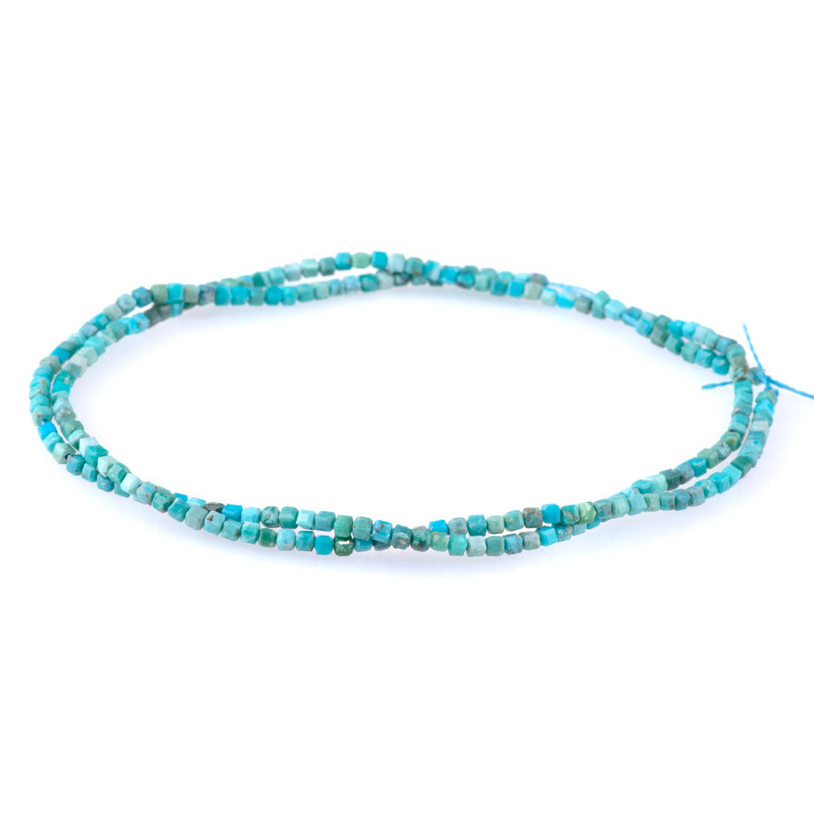 Hubei Turquoise Light Blue 2.5mm Cube Faceted AAA Grade - 15-16 Inch