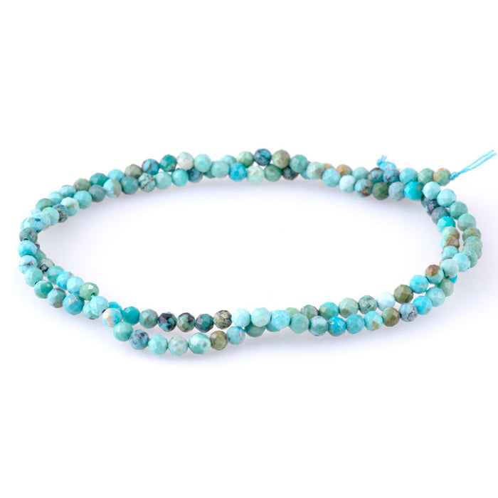 Hubei Turquoise Blue 3mm Round Faceted AAA Grade - 15-16 Inch