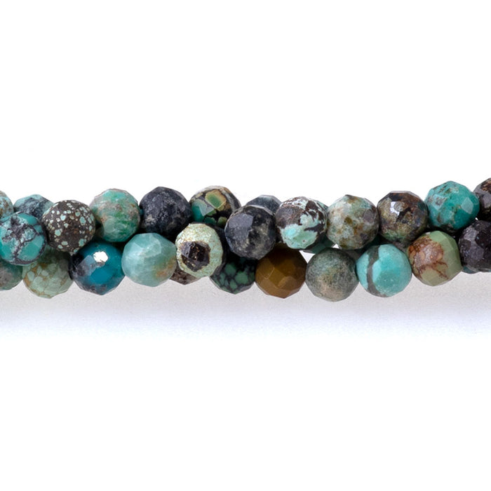 Hubei Turquoise Multi 3mm Round Faceted - 15-16 Inch