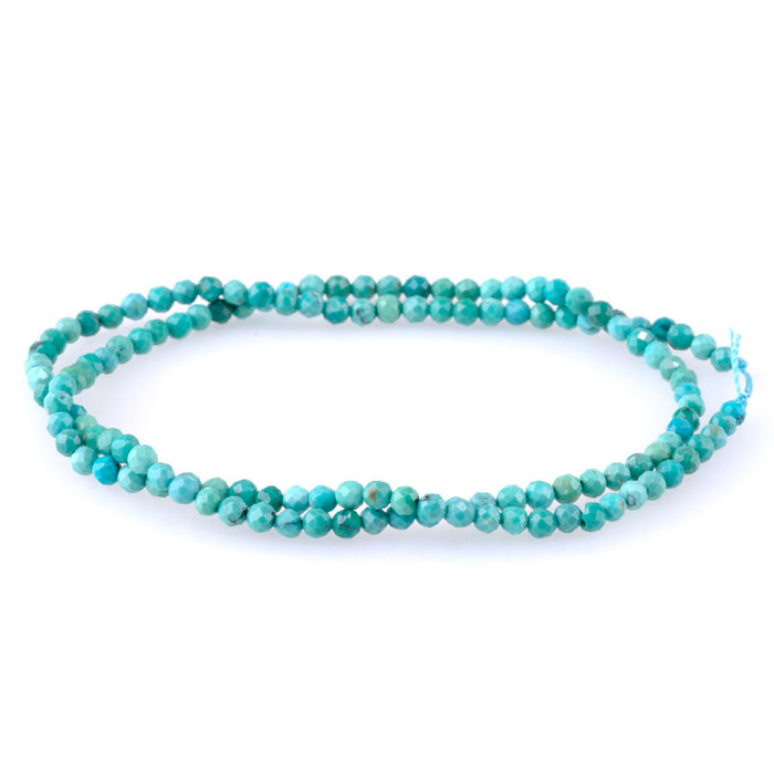 Hubei Turquoise Green Blue 3mm Round Faceted AAA Grade - 15-16 Inch