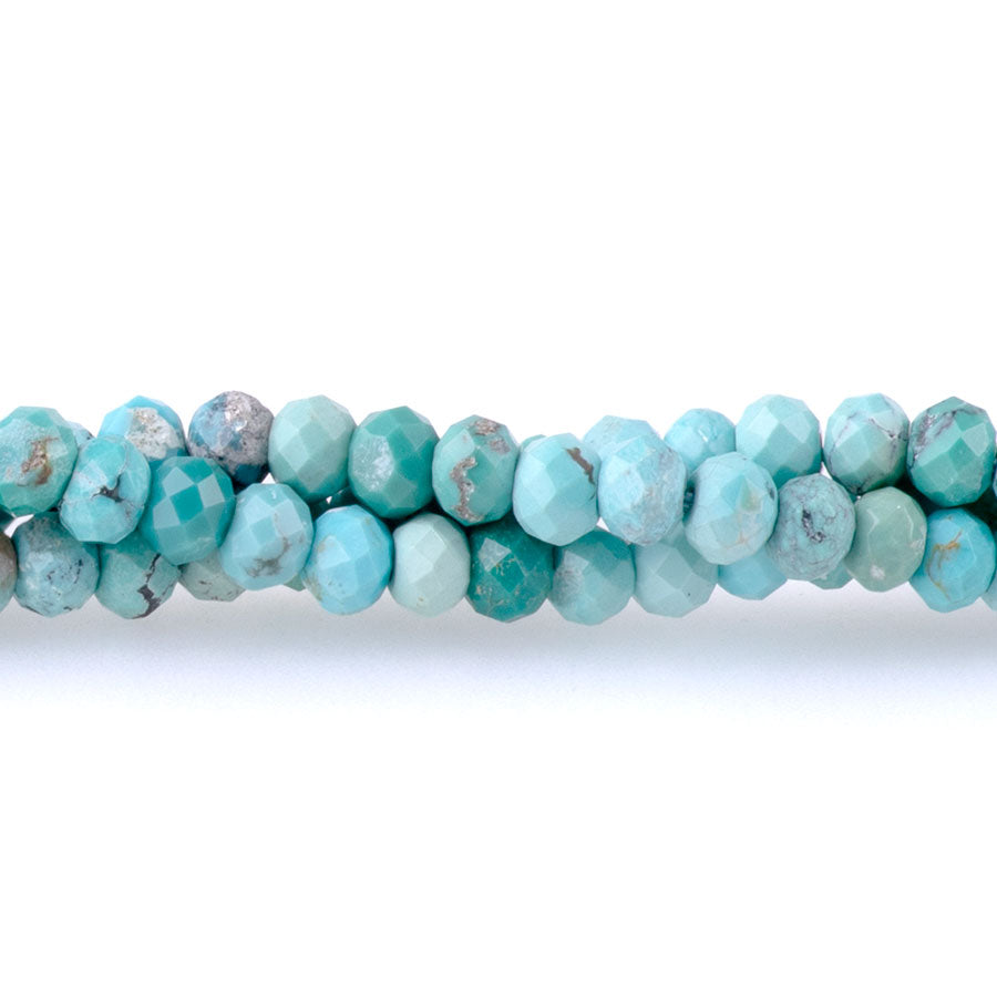 Hubei Turquoise Blue 4mm Rondelle Faceted AAA Grade - 15-16 Inch