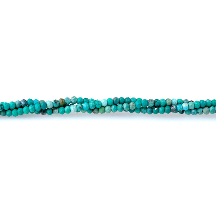 Hubei Turquoise Green Blue 4mm Rondelle Faceted AAA Grade - 15-16 Inch