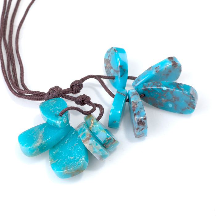 Hubei Turquoise 6-9x11-16mm Blue Corn Two 5pc Sets (10pcs)