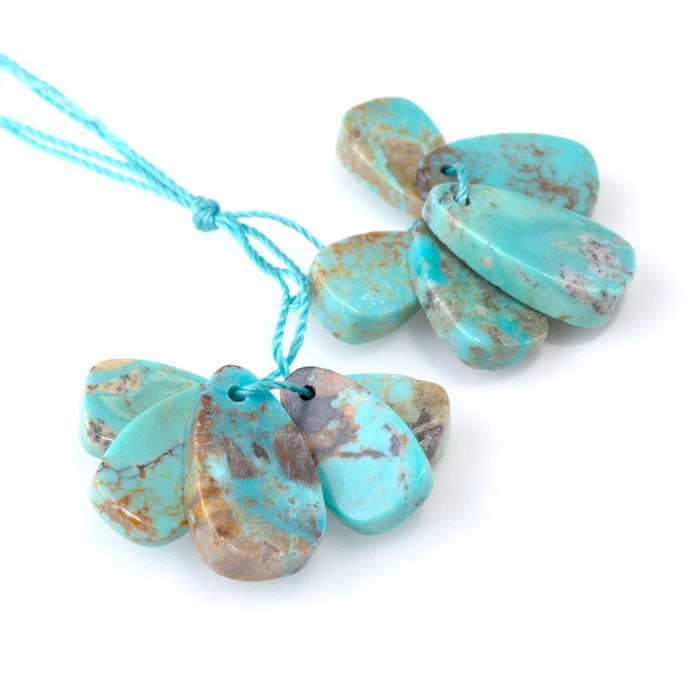 Hubei Turquoise 6-9x11-16mm Blue Green Corn Two 5pc Sets (10pcs)