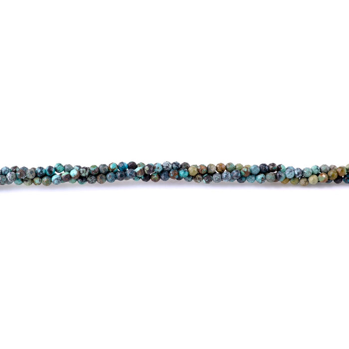 Hubei Turquoise Banded Brown/Blue/Black/Olive 3mm Round Faceted - 15-16 Inch