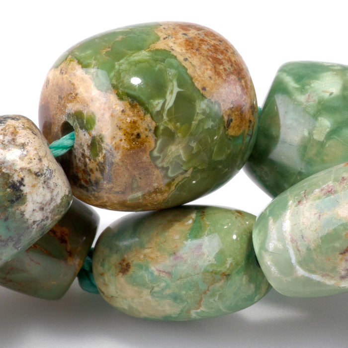 Hubei Turquoise 8-13x12-20mm Green Graduated Barrel Beads - 15-16 Inch