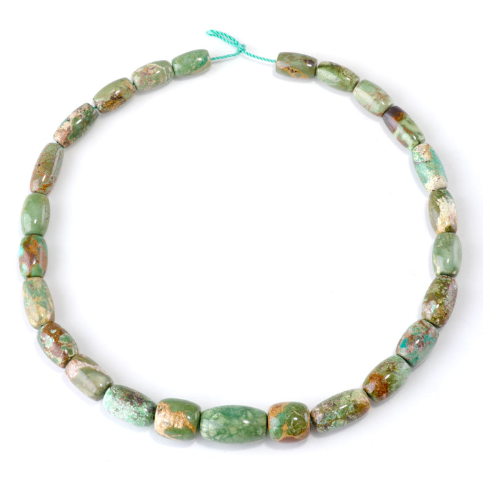Hubei Turquoise 8-13x12-20mm Green Graduated Barrel Beads - 15-16 Inch