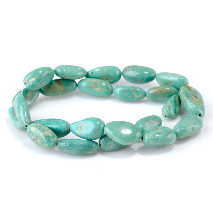 Elisa Turquoise 8-12x12-20mm Graduated Oval Nugget Bead - 15-16 Inch