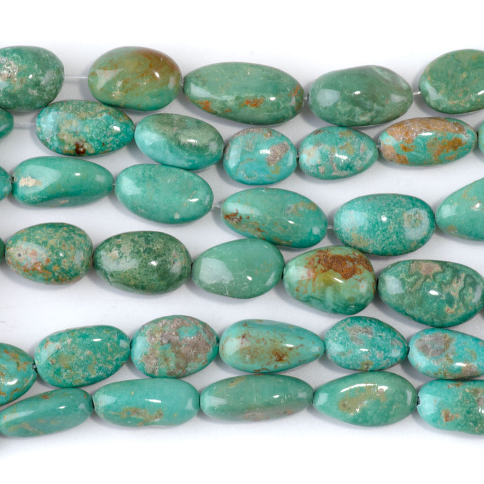 Elisa Turquoise 8-12x12-20mm Graduated Oval Nugget Bead - 15-16 Inch