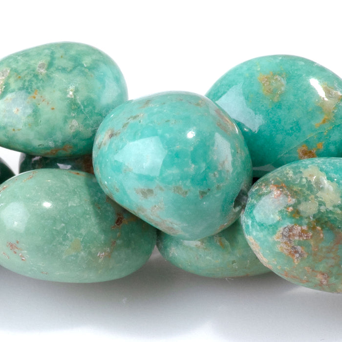 Elisa Turquoise 8-12x12-20mm Graduated Oval Nugget Bead - 15-16 Inch