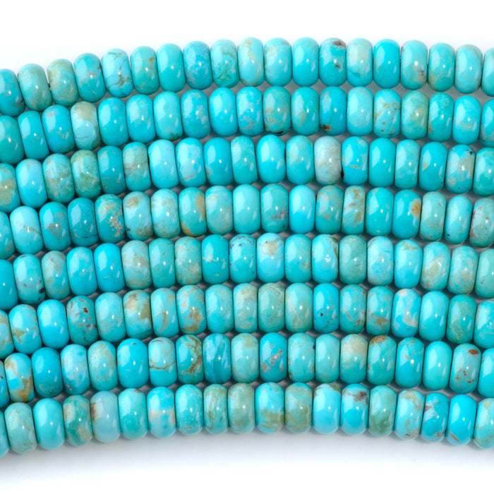 Kingman Turquoise 7mm Blue Rondelle - 15-16 Inch