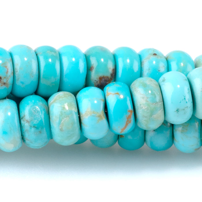 Kingman Turquoise 7mm Blue Rondelle - 15-16 Inch