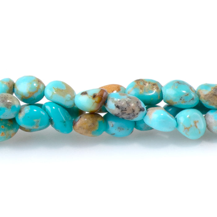 Kingman Turquoise 3-4mm Blue/Green Pebble - 15-16 Inch