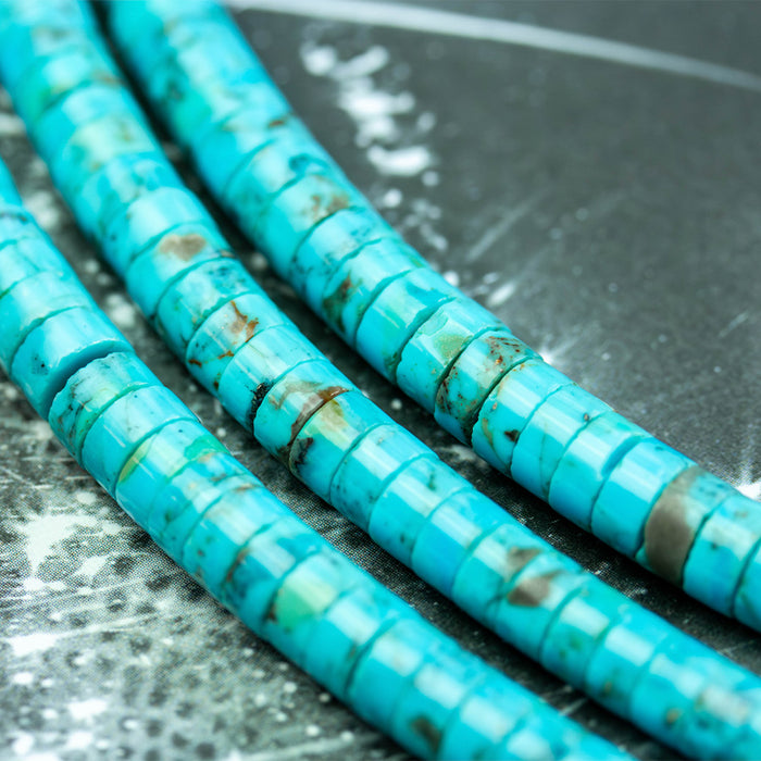 Kingman Turquoise 3-6mm Heishi Graduated - 15-16 Inch