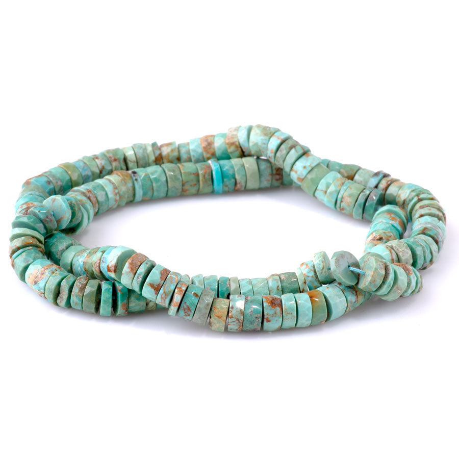 Kingman Turquoise 7mm Tyre Faceted - 15-16 Inch