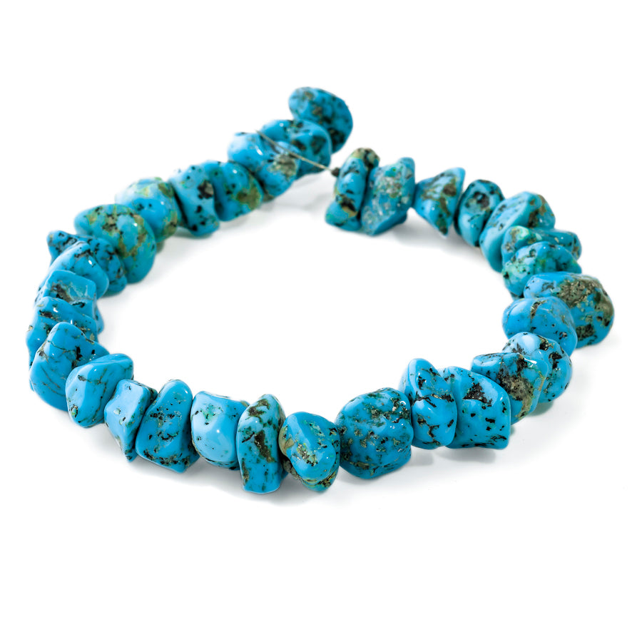 Kingman Turquoise 8-12mm Nugget Blue 9-10 Inch Strands - Limited Editions
